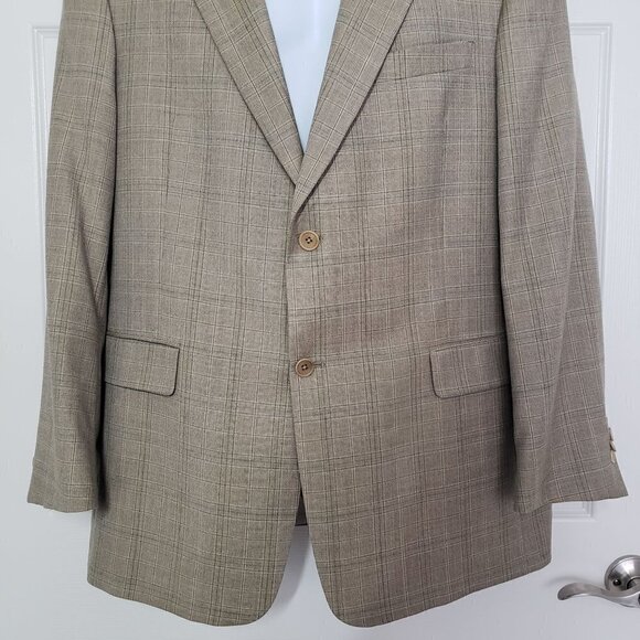 Daniel Cremieux Loro Piana Wool Blazer Plaid Green 2 Button Jacket Mens Sz 46 - Picture 4 of 10